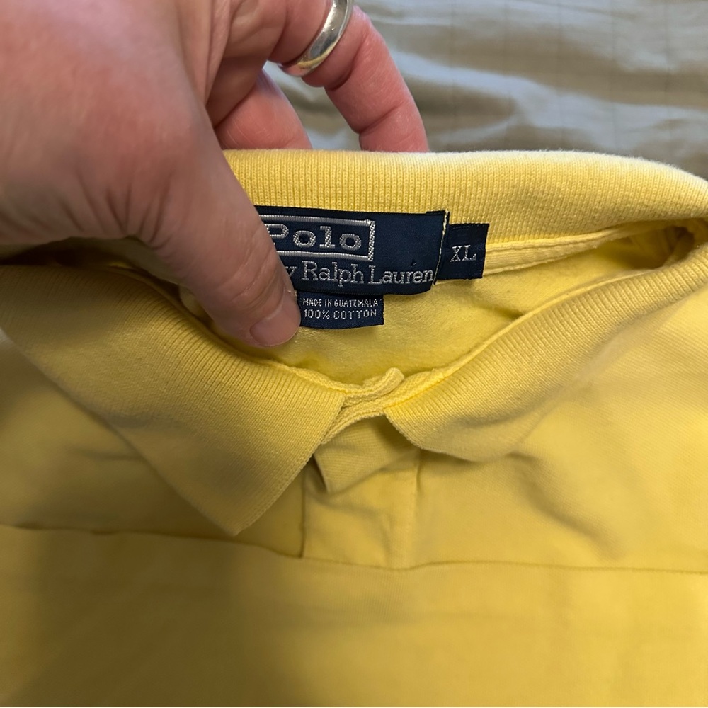 Polo Ralph Lauren Butter Yellow Long Sleeve Polo Shirt XL Preppy